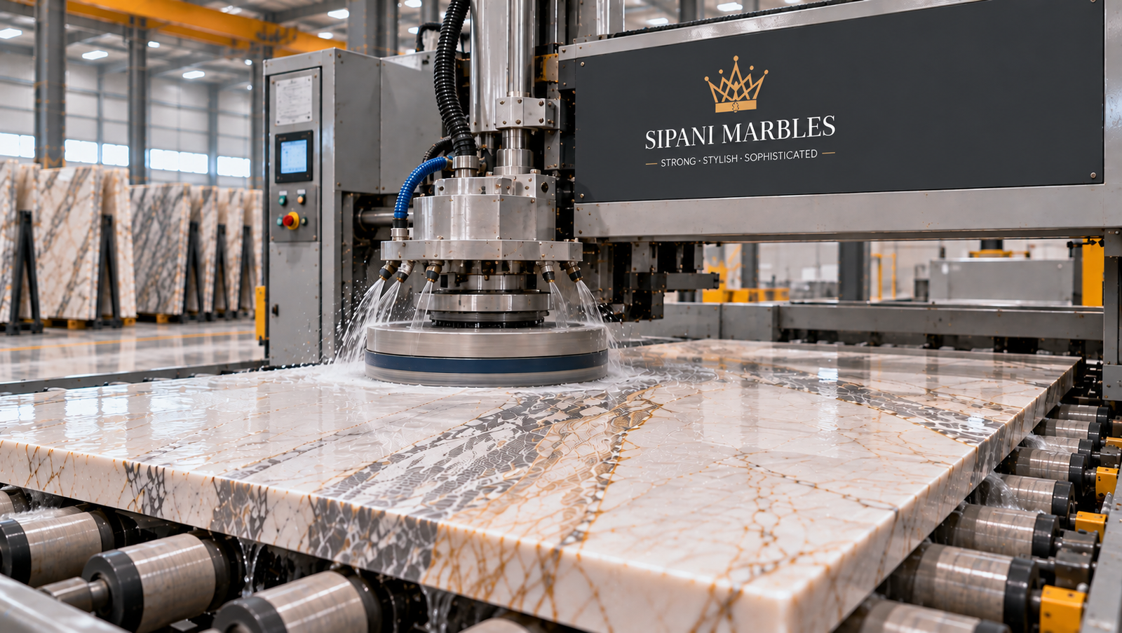 8-head marble slab grinding machine